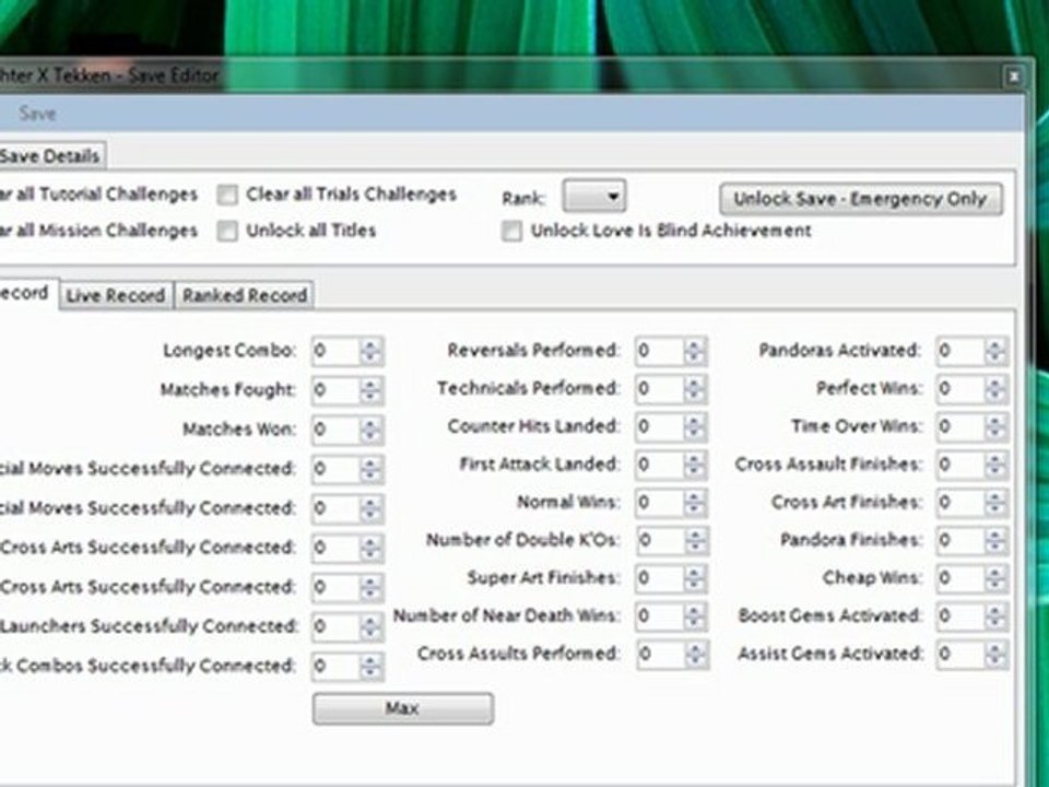 Street Fighter X Tekken Save Editor