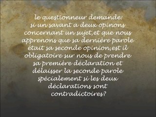 deux paroles contradictoires du meme savant - cheikh fawzan