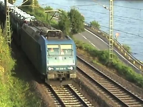 Züge Raddampfer Goethe Rüdesheim - Assmannshausen, SBB Re482, Angel Trains 185, DBAG 185, 143