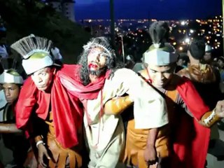 Crucifixion reenactment in Venezuela slum