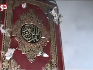 فري برس ريف دمشق دوما القران يطلق عليه الرصاص يا مسلمووون 7 4 2012