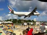 Air France A340 landing - St Maarten (SXM), Sunset Bar