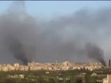 فري برس حمص الصامدة القصف الذي تمارسه عصابات الأسد على مدينة حمص  بعد صلاة العصر  8 4 2012