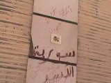 فري برس حلب عندان كتابات الشبيحة بدماء الشهداء 8 4 2012