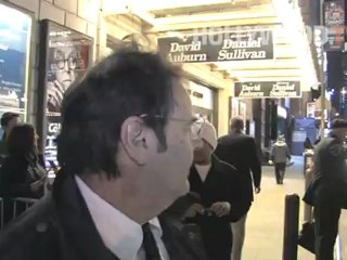 Dan Aykroyd and John Lithgow leaving the Samuel J. Friedman Theatre