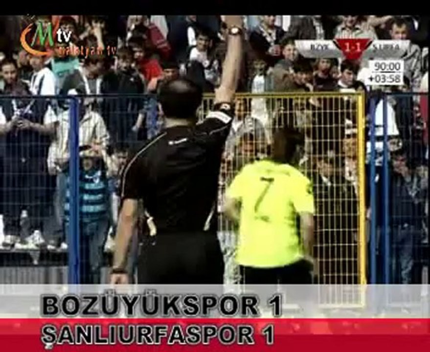 BOZÜYÜKSPOR-ŞANLIURFASPOR 1-1 SONA ERDİ