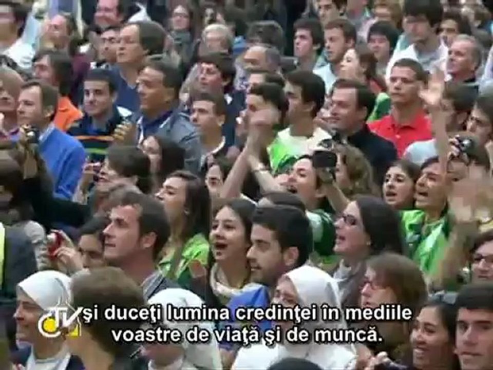 Benedict al XVI-lea către tineri: Evanghelizaţi-i pe cei de aceeaşi vârstă cu voi!