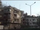فري برس حمص تصاعد أعمدة الدخان بحي القصير10 4 2012
