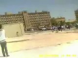 فري برس حلب تجمع احرار جامعة حلب   كلية الاداب  اطلاق قنابل مسيلة لدموع10 4 2012 ج4