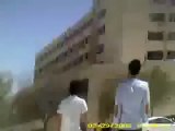 فري برس حلب تجمع احرار جامعة حلب   كلية الاداب  اطلاق قنابل مسيلة لدموع10 4 2012 ج1