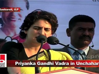 Priyanka Gandhi Vadra in Unchahar (Raebareli) talks about anarchy, goonda raj in UP
