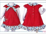 Nauti Nati Girl Short Sleeves Dress With Sailor Collar - Red Viedo By Babyoye.com