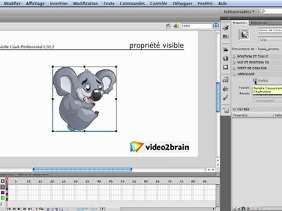 Adobe Flash Catalyst CS5.5 : Rendre invisible un MovieClip
