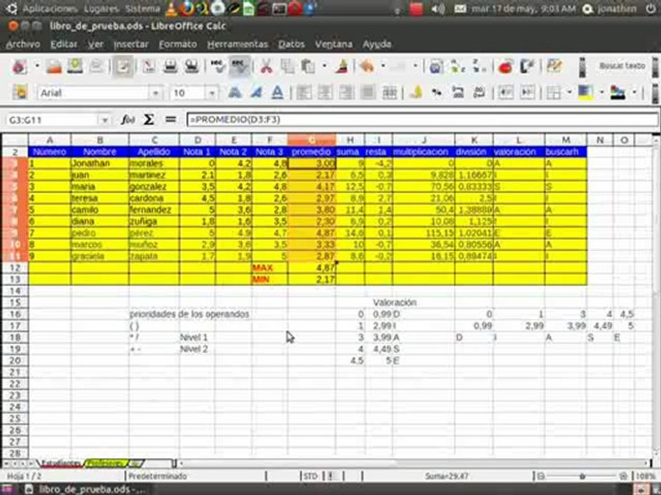 Videotutorial LibreOffice Calc 4