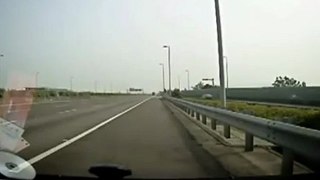 Terrible car crash on highway