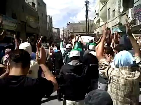 فري برس دمشق حي التضامن خروج مضاهرا حاشدة نصرا لحماة وريفيهاالطامنة وكفرزيتا11 4 2012 Damascus