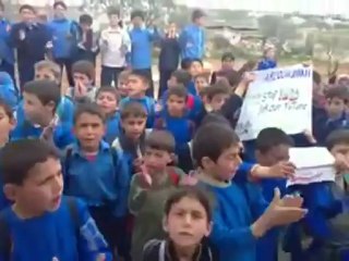 فري برس ‫ادلب   بسقلا    مظاهرة طلابية 11 4 2012‬ Idlib