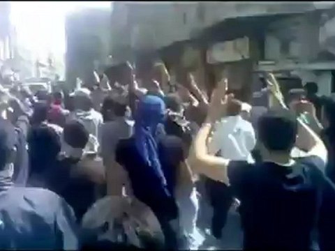 فري برس دمشق حي التضامن مظاهرة وتشيع الشهيد أحمد حمادي11 4 2012 Damascus