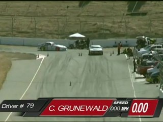 Conrad Grunewald qualifies on the track during Formula Drift Round 6: score 79.4