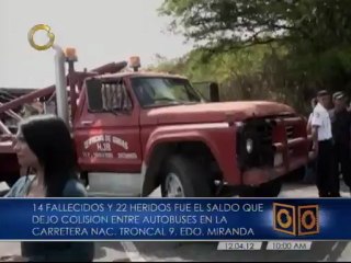Choque de autobuses en la vía a oriente deja 14 muertos
