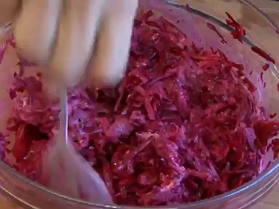 Red beet and apple salad with oranges