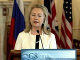 Clinton says G8 welcomes ceasefire in Syria