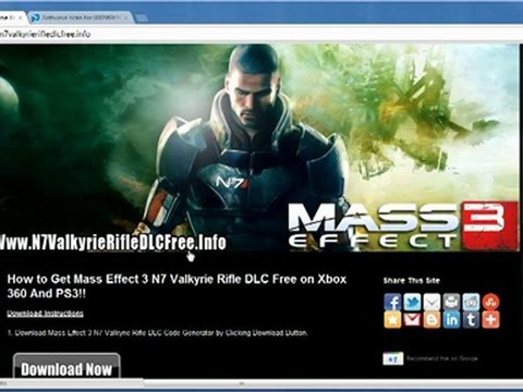 Mass Effect 3 N7 Valkyrie Rifle DLC Code Free Giveaway