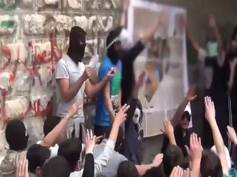 فري برس دمشق الميدان القديمة مظاهرة ورسم خارطة سورية 12 4 2012 Damscus