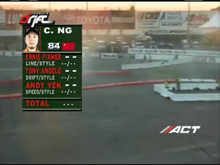 Charles Ng ran a 57.1 during session 2 of qualifying for Formula Drift Round 7
