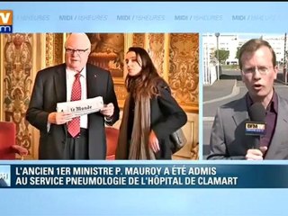 Pierre Mauroy hospitalisé au service pneumologique de l'hôpital militaire de Clamart