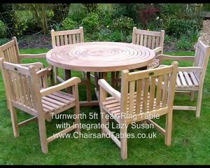 Turnworth 150cm Teak Ring Table with Integrated Lazy Susan from chairsandtables.co.uk