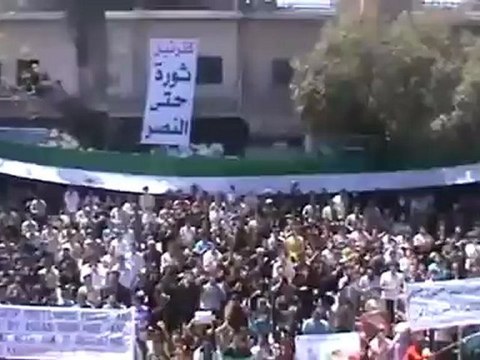 فري برس إدلب كفرنبل مظاهرة حاشدة عارمة رائعة ثورة لكل السوريين13 4 2012 Idlib