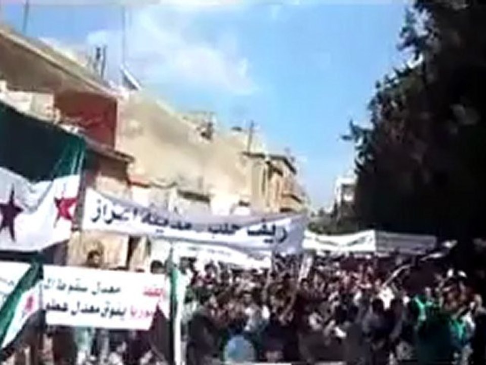 فري برس حلب جمعة الثورية لكل السوريين مظاهرة اعزاز  13 4 2012 ج1 Aleppo