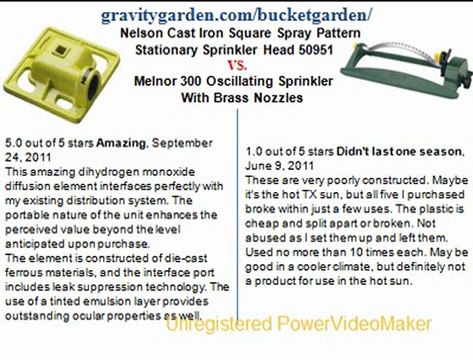 Nelson Cast Iron Square Spray Pattern Stationary Sprinkler Head 50951 vs.Melnor 300 Oscillating Sprinkler With Brass Nozzles