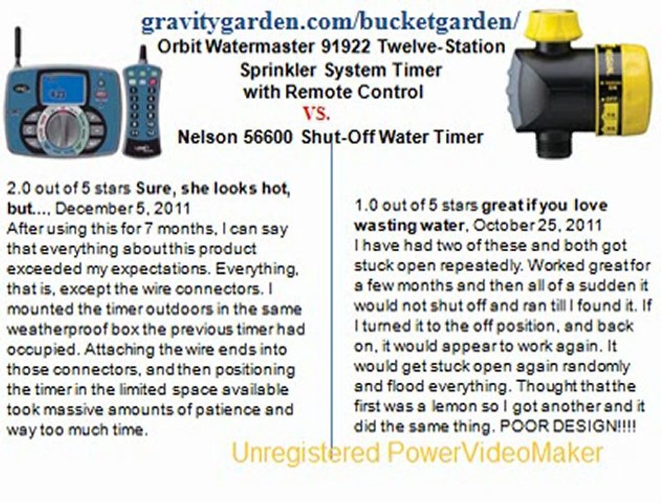 Orbit Watermaster 91922 Twelve-Station Sprinkler System Timer with Remote Control  vs Nelson 56600 Shut-Off Water Timer