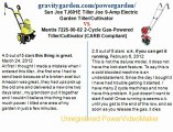 Sun Joe TJ601E Tiller Joe 9-Amp Electric Garden Tiller Cultivator  VS.Mantis 7225-00-02 2-Cycle Gas-Powered TillerCultivator (CARB Compliant)