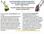 Sun Joe TJ601E Tiller Joe 9-Amp Electric Garden Tiller Cultivator  VS.Troy-Bilt TB154E 9-Inch 6.5-Amp Electric Garden Cultivator Tiller (Lawn & Patio)