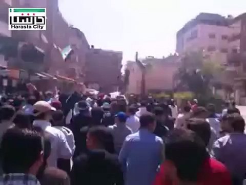 فري برس ريف دمشق حرستا جمعة ثورة لكل السوريين مظاهرة جامع البركات 13 4 2012 Damascus
