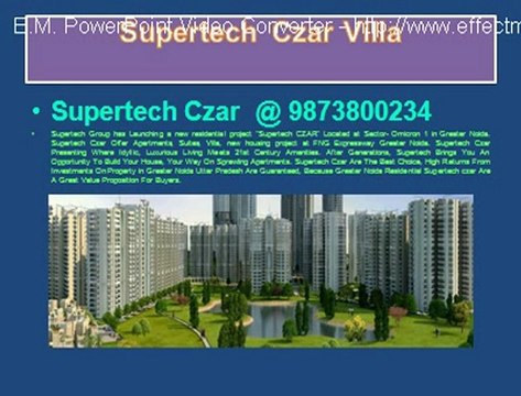 2/3 Luxury Apartments ....Supertech Czar @9873800234@ Czar Villas & Czar Suites at Greater Noida