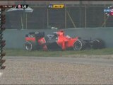 Formula 1 Chine 2012 FP2 Crash Glock en francais (Eurosport)