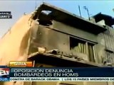 Oposición siria denuncia nuevo bombardeo en Homs