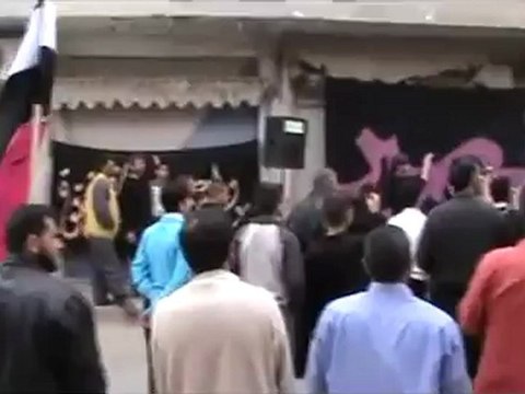 فري برس حمص القصير مظاهرة حاشدة بقيادة طفل 14 4 2012 Homs