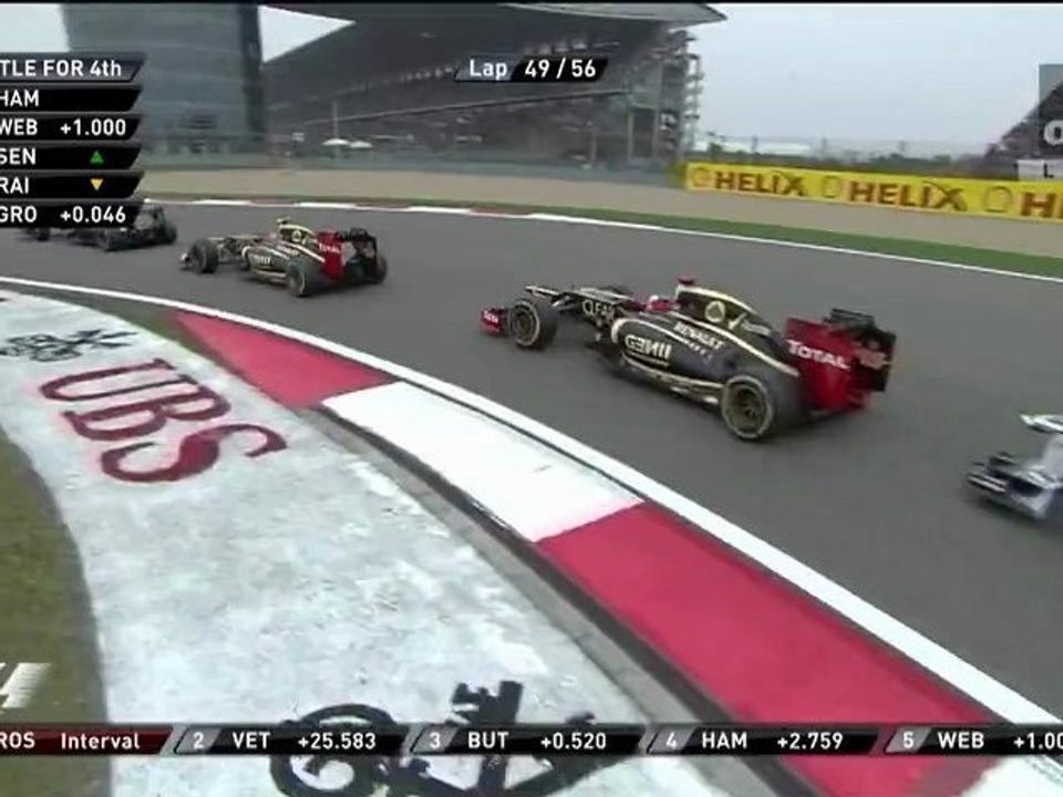 F1 2012 Chine / Course : Raikkonen Tyres Problems