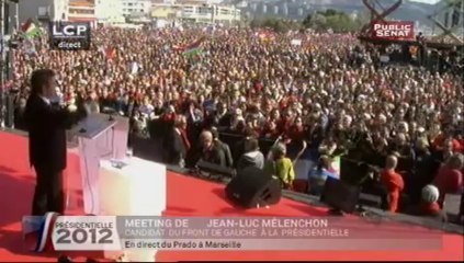 Meeting de Jean-Luc Melenchon à la plade du Prado à Marseille