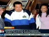 Chávez llega a Cuba para iniciar 4º ciclo de radioterapia