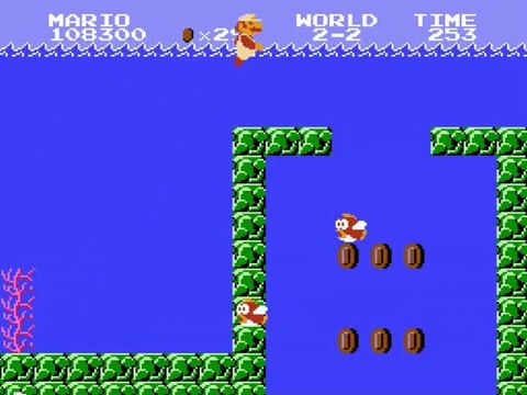 Super Mario Brothers (NES) Playthrough World 2-1 Through 2-4
