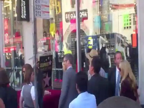 Ashton Kutcher arrived to Jon Cryer star ceremony on hollywood walk of fame
