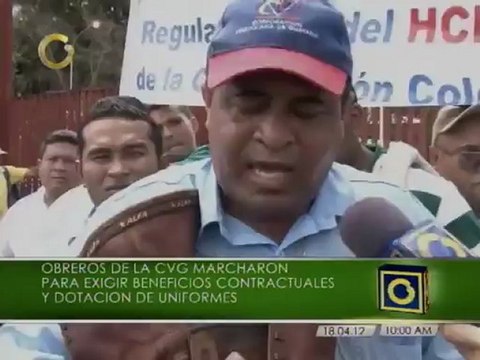 Obreros de CVG protestan para exigir mejoras laborales