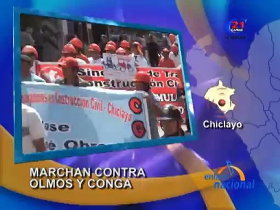 Chiclayo Marchan contra proyecto de irrigacion Olmos y Conga