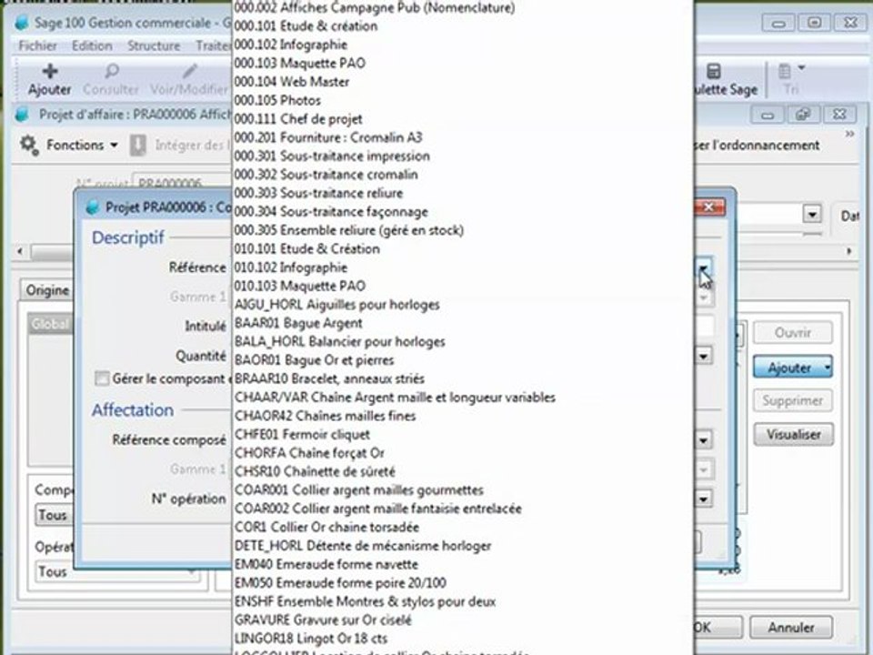 Les projets d'affaires dans Sage 100 Gestion Commerciale i7